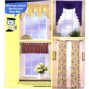 UNCUT FACTORY FOLDED - Simplicity Pattern 9566 Window Treaments for Dummies
